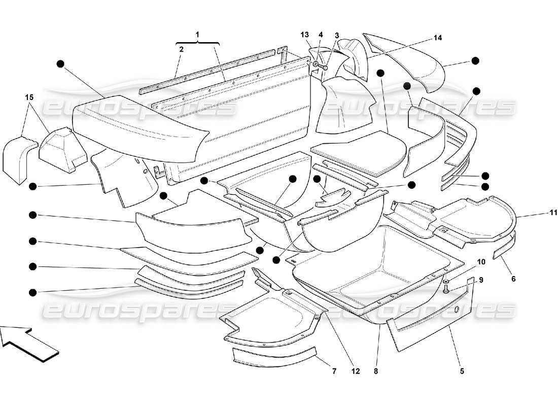 ferrari 550 maranello schéma des pièces d'isolation de démarrage