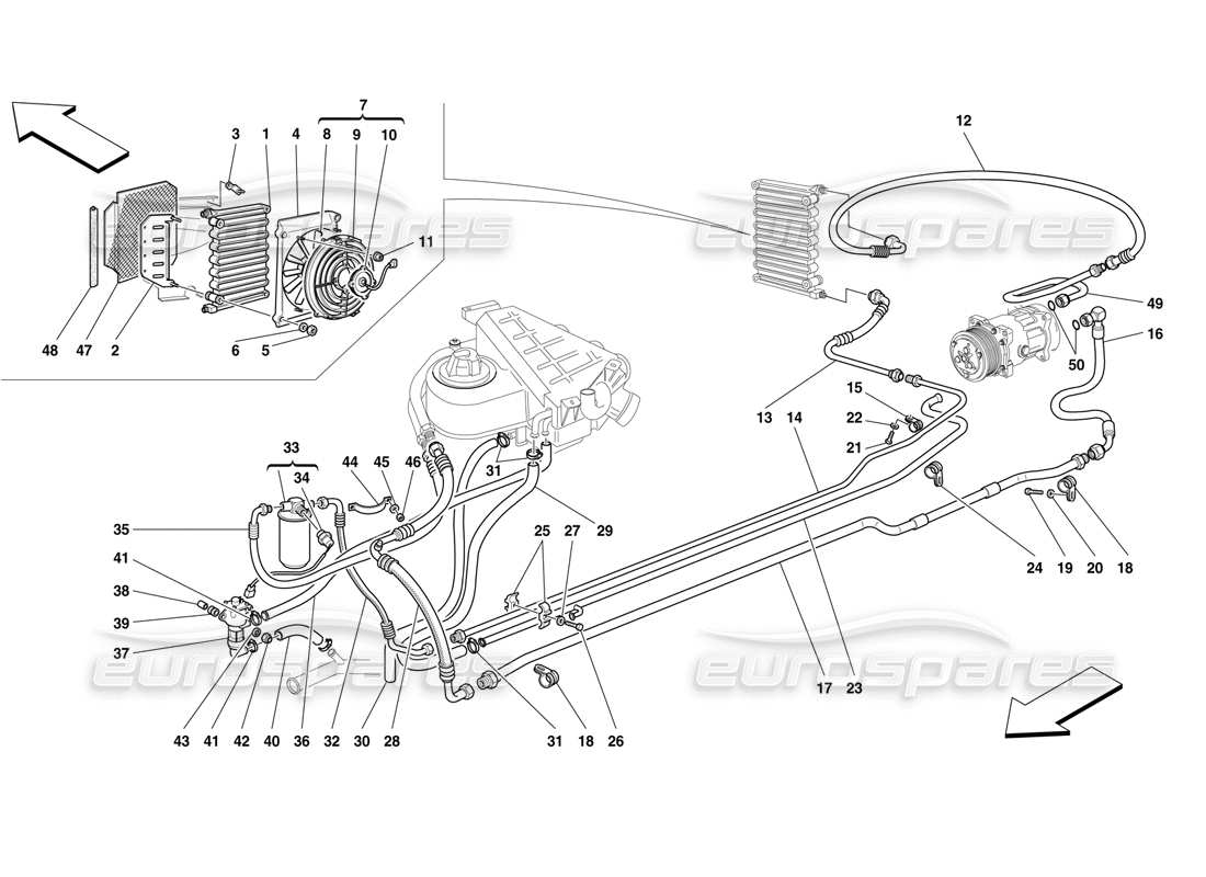 ferrari f50 système de conditionnement d'air schéma des pièces