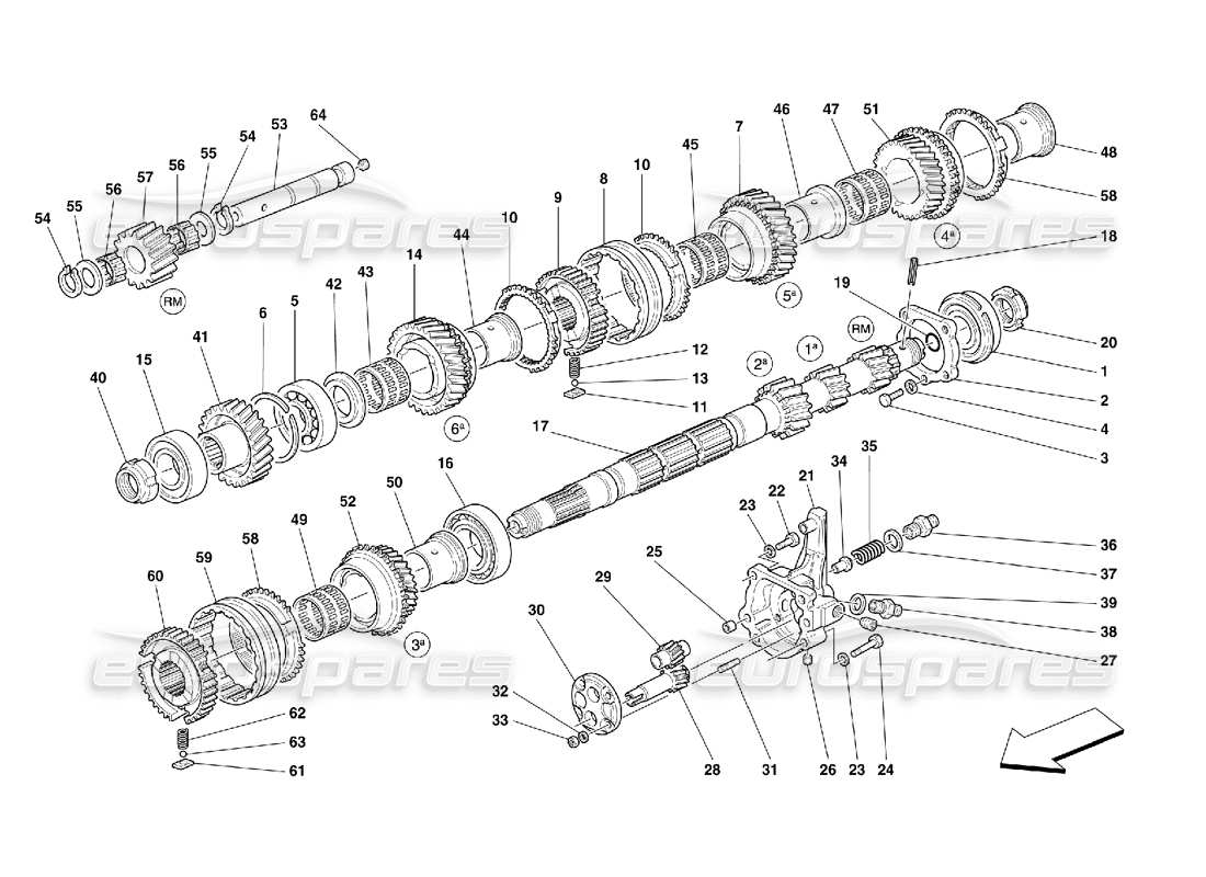 un schéma de pièces du catalogue de pièces ferrari 456 m gt/m gta