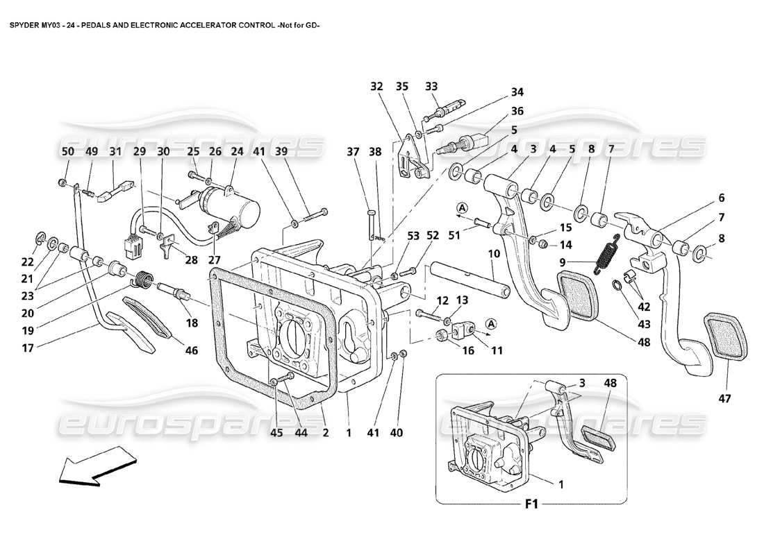 un schéma de pièces du catalogue de pièces maserati 4200 spyder (2003)