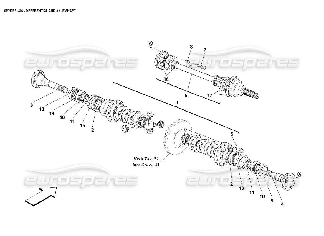 un schéma de pièces du catalogue de pièces maserati 4200 spyder (2002)