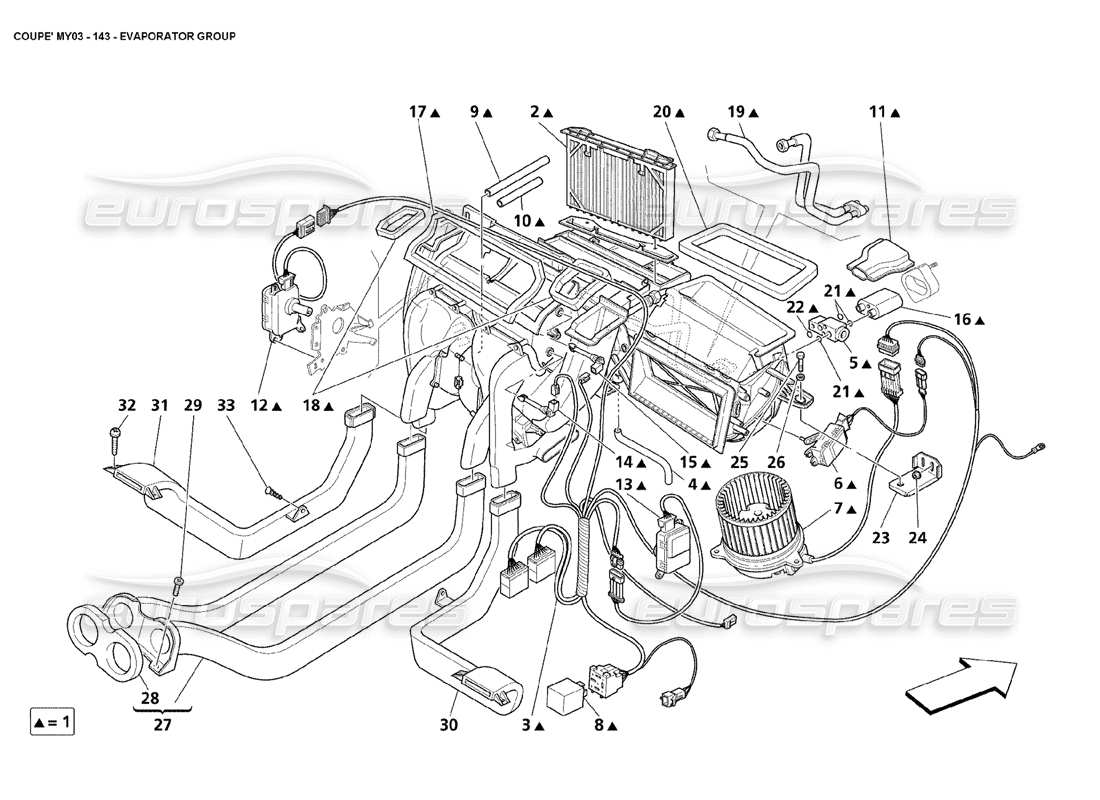 un schéma de pièces du catalogue de pièces maserati 4200 coupe (2003)
