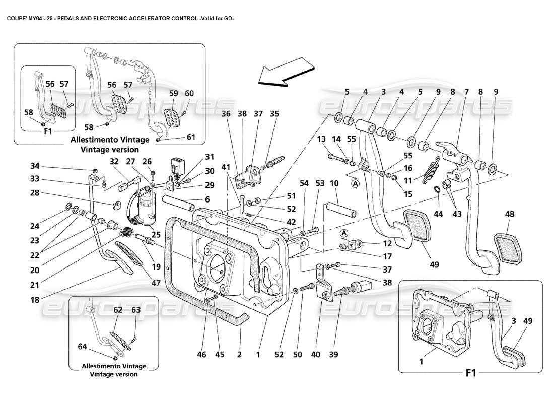 un schéma de pièces du catalogue de pièces maserati 4200