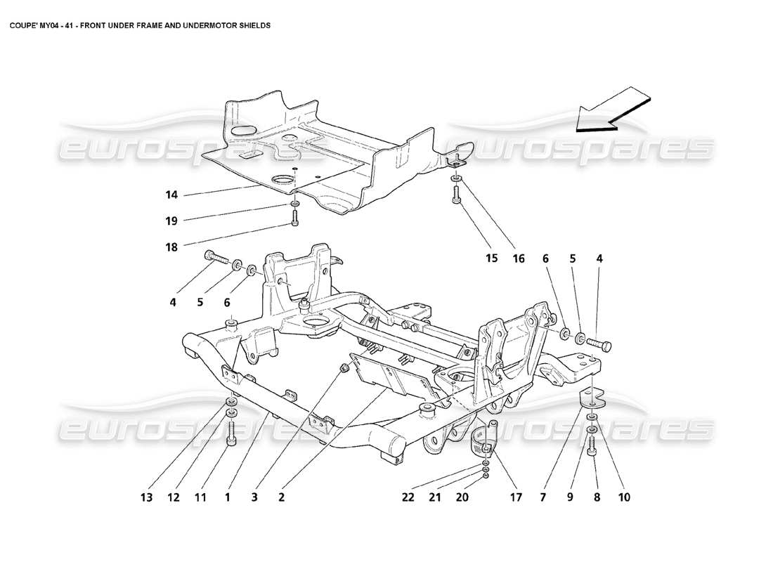 un schéma de pièces du catalogue de pièces maserati 4200 coupe (2004)