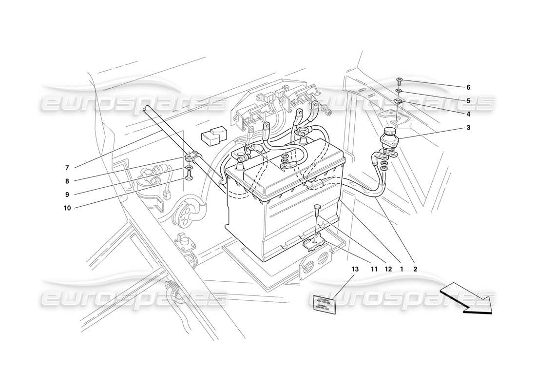 un schéma de pièces du catalogue de pièces ferrari f50