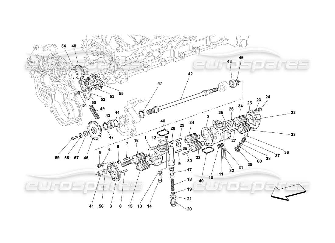 un schéma de pièces du catalogue de pièces ferrari 550 maranello