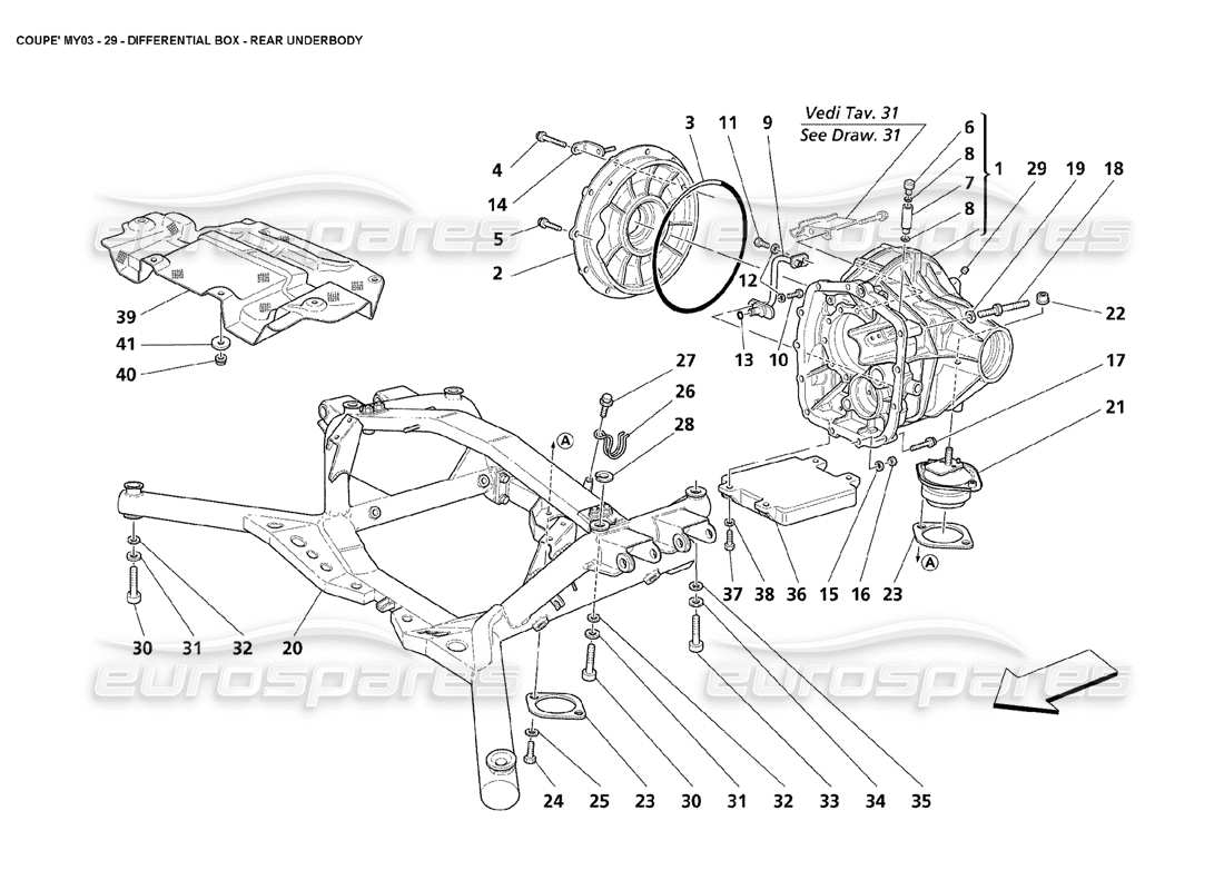 un schéma de pièces du catalogue de pièces maserati 4200 coupe (2003)