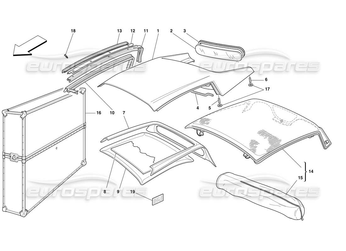 un schéma de pièces du catalogue de pièces ferrari f50