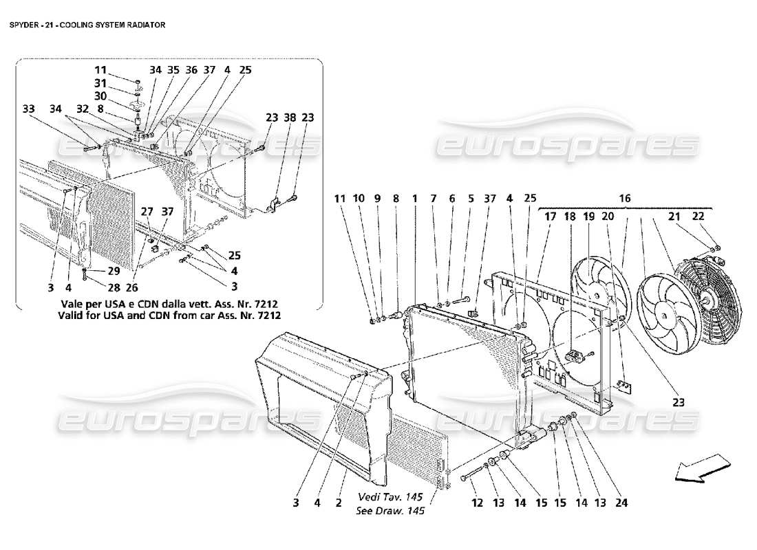 un schéma de pièces du catalogue de pièces maserati 4200 spyder (2002)