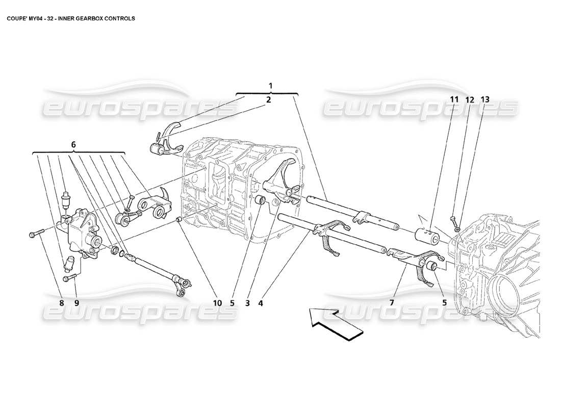 un schéma de pièces du catalogue de pièces du Maserati 4200 Coupé (2004)
