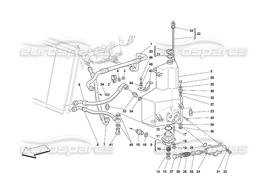 un schéma de pièces du catalogue de pièces ferrari 550 maranello