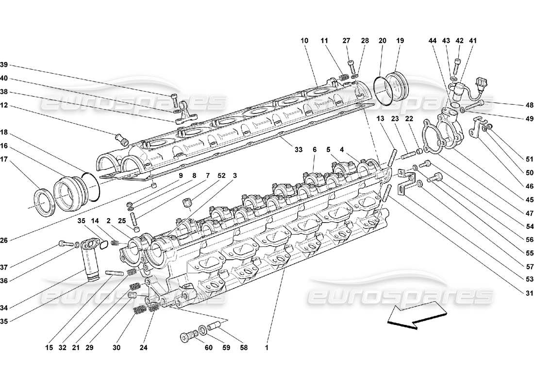 un schéma de pièces du catalogue de pièces ferrari 550