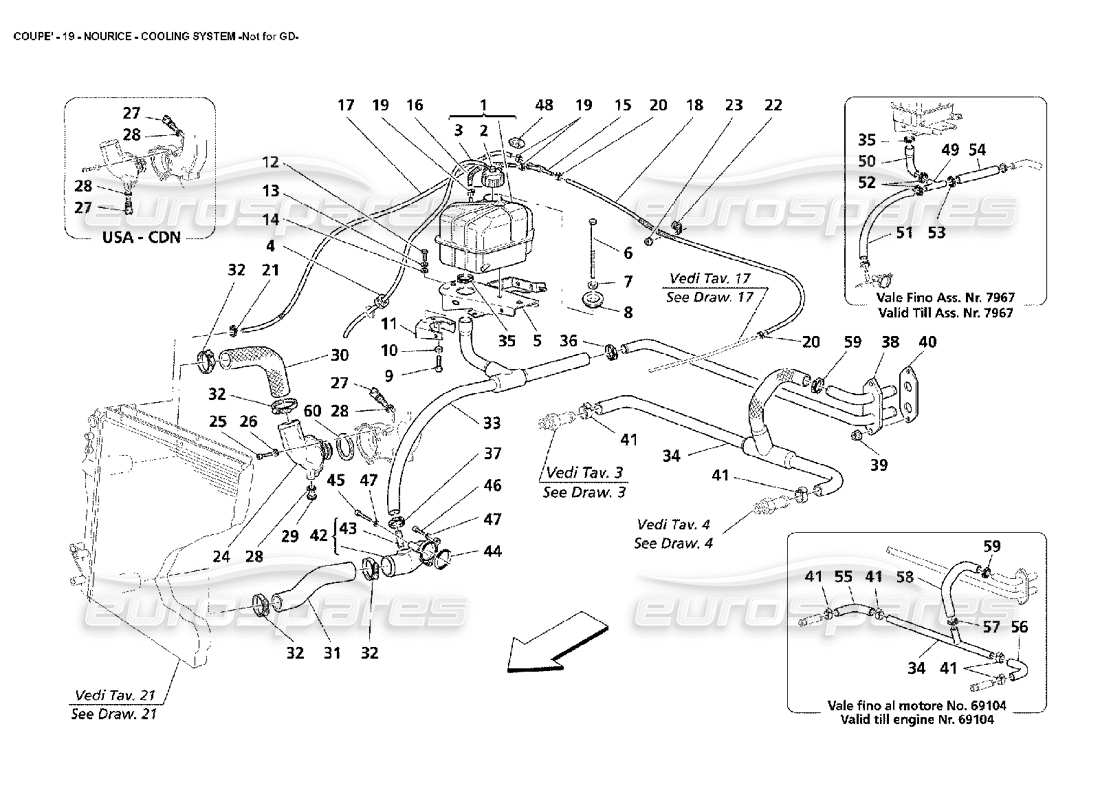 un schéma de pièces du catalogue de pièces maserati 4200 coupe (2002)