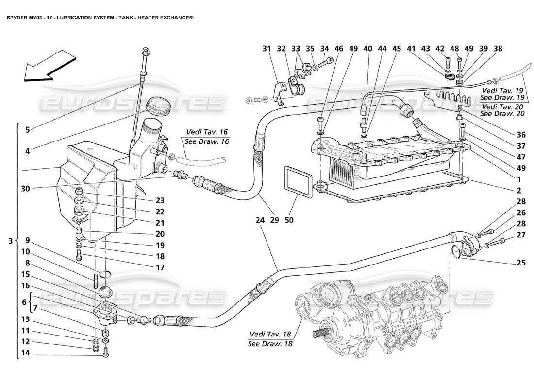 un schéma de pièces du catalogue de pièces maserati 4200 spyder (2003)