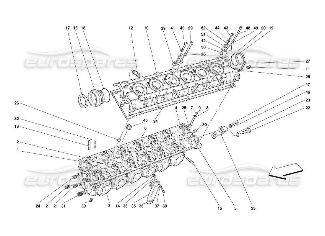 un schéma de pièces du catalogue de pièces Ferrari 456 M GT/M GTA