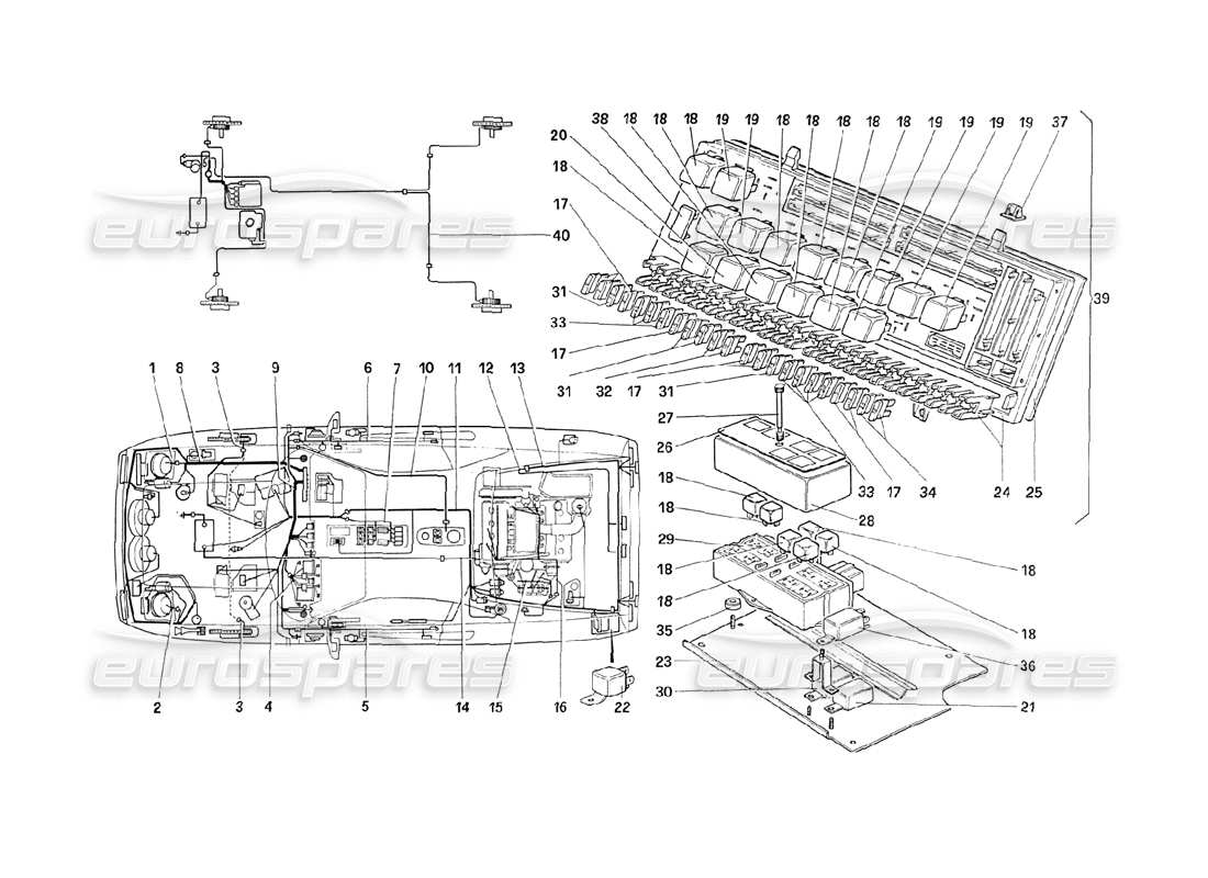 un schéma de pièces du catalogue de pièces Ferrari 208 Turbo (1989)