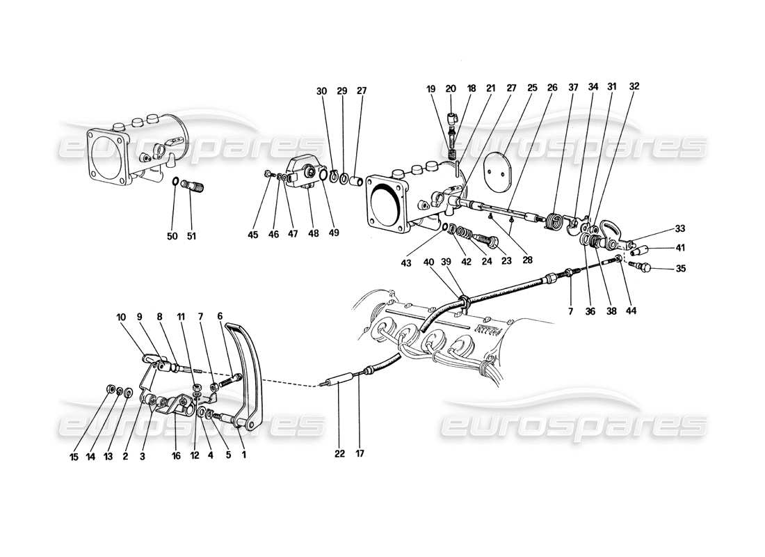 un schéma de pièces du catalogue de pièces ferrari 328 (1985)