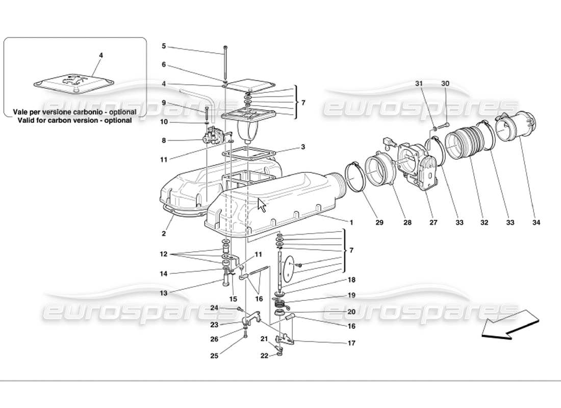 un schéma de pièces du catalogue de pièces ferrari 360 modena