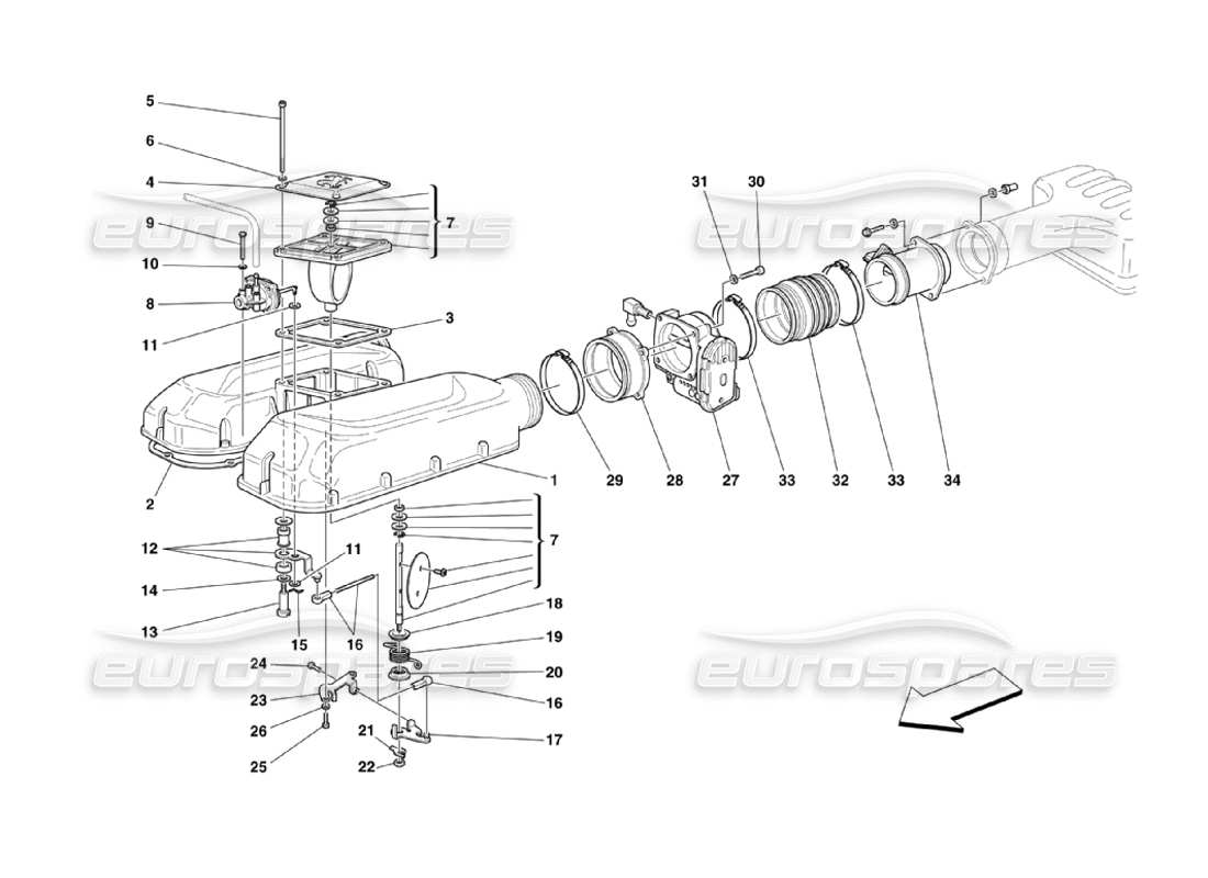 un schéma de pièces du catalogue de pièces ferrari 360
