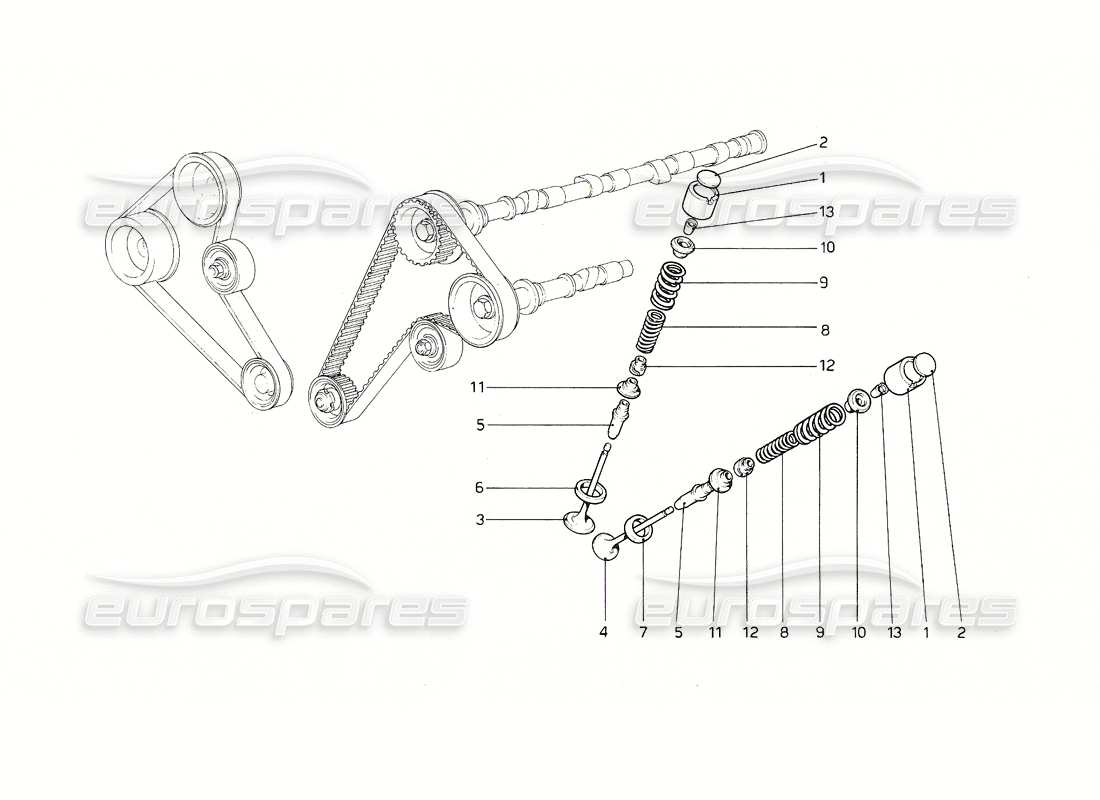 un schéma de pièces du catalogue de pièces ferrari 308 gt4 dino (1976)