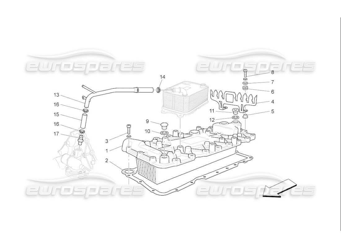 un schéma de pièces du catalogue de pièces maserati qtp. (2010) 4.7 auto