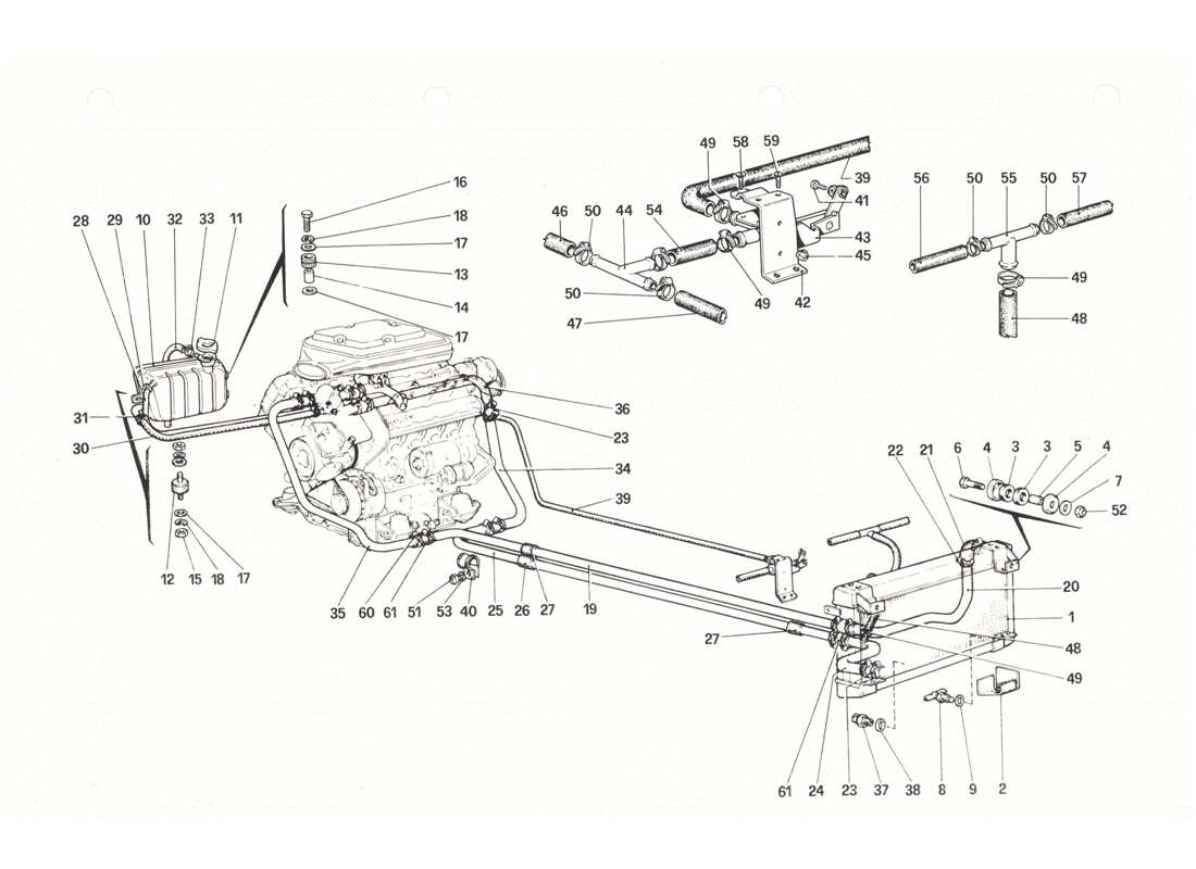 un schéma de pièces du catalogue de pièces ferrari 208 gtb gts