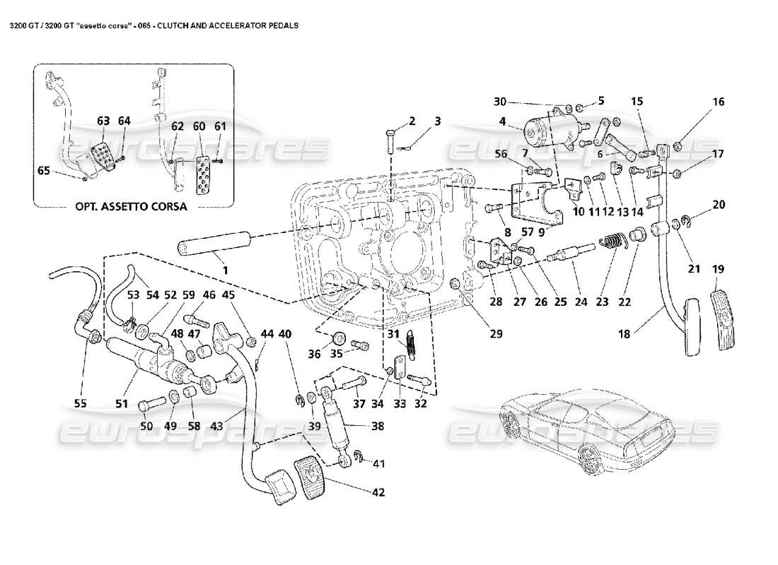 un schéma de pièces du catalogue de pièces maserati 3200