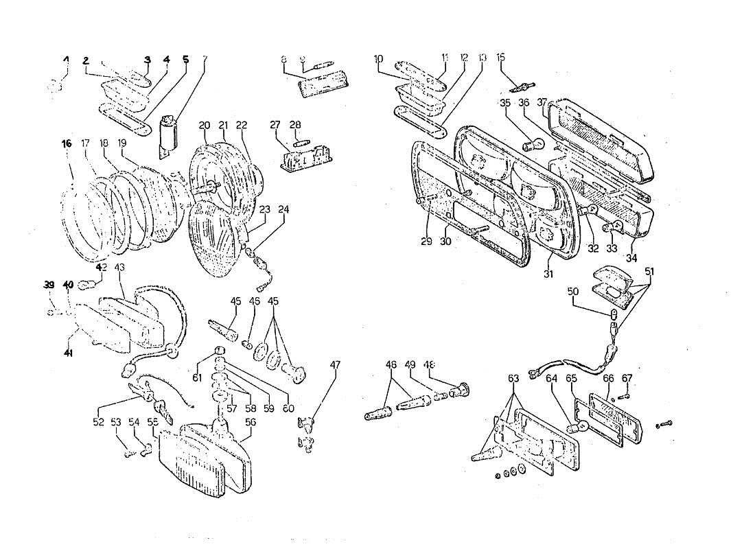 un schéma de pièces du catalogue de pièces lamborghini jarama