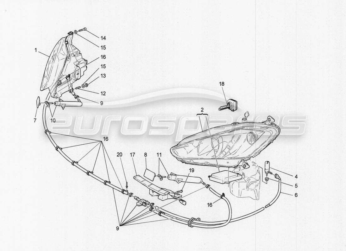 un schéma de pièces du catalogue de pièces maserati granturismo special edition