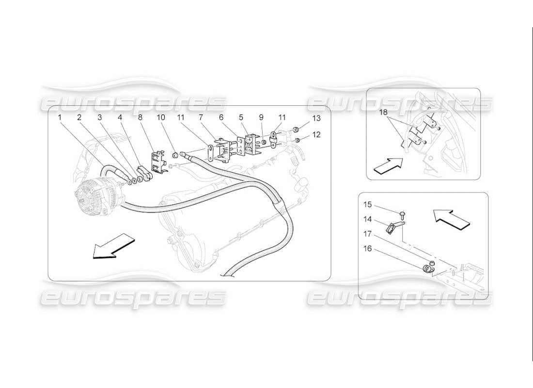 un diagramme de pièces du Maserati QTP. (2007) 4.2 F1 catalogue de pièces