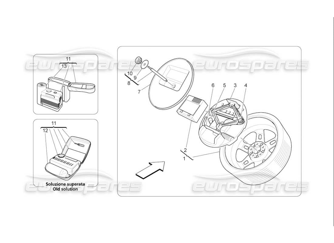 un diagramme de pièces du Maserati QTP. (2007) 4.2 F1 catalogue de pièces