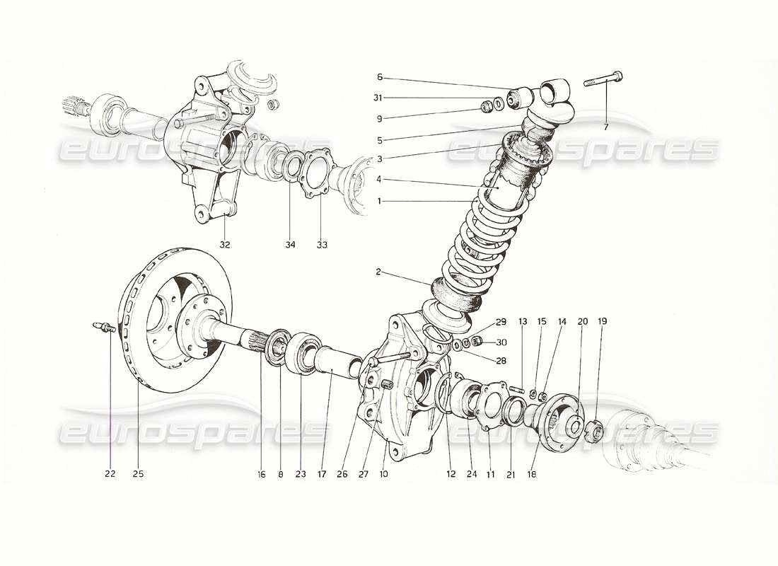 un schéma de pièces du catalogue de pièces ferrari 308 gt4 dino (1976)