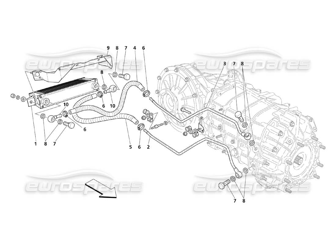 un diagramme de pièces du Maserati QTP. (2003) 4.2 catalogue de pièces
