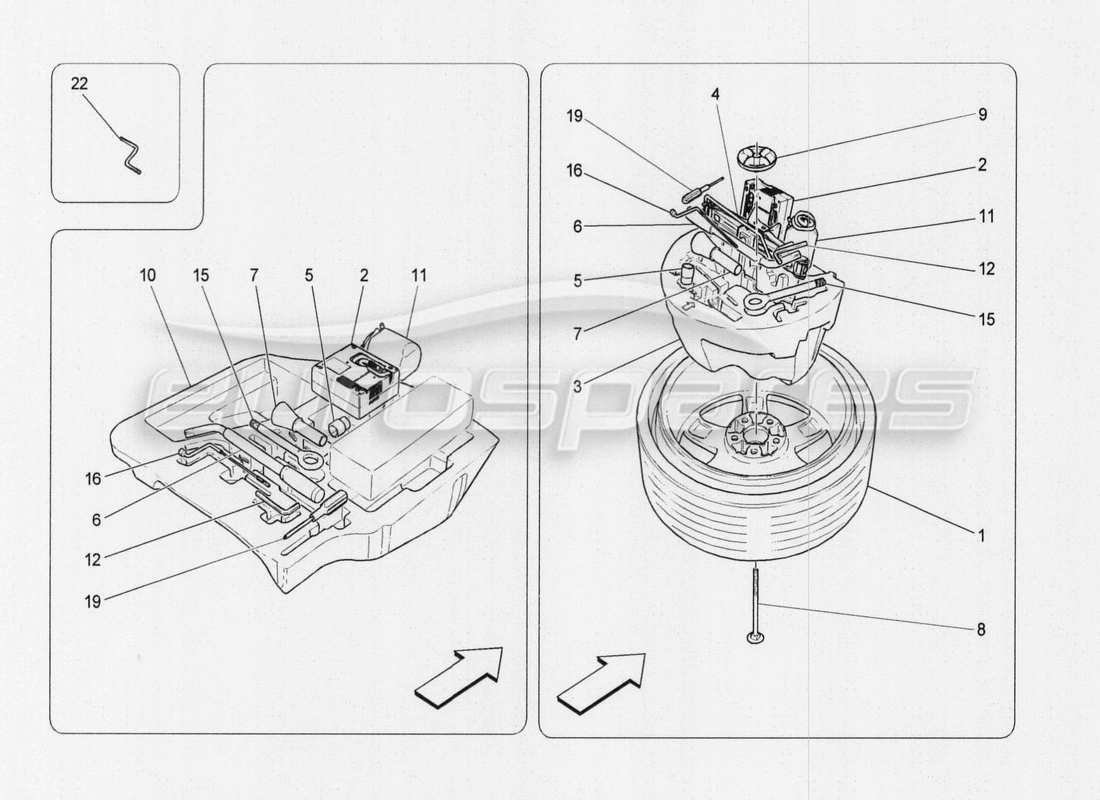un diagramme de pièces du Maserati QTP. V8 3.8 530bhp Catalogue de pièces automobiles 2015