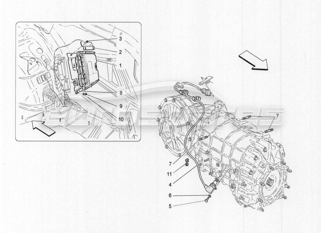 un schéma de pièces du catalogue de pièces maserati granturismo special edition