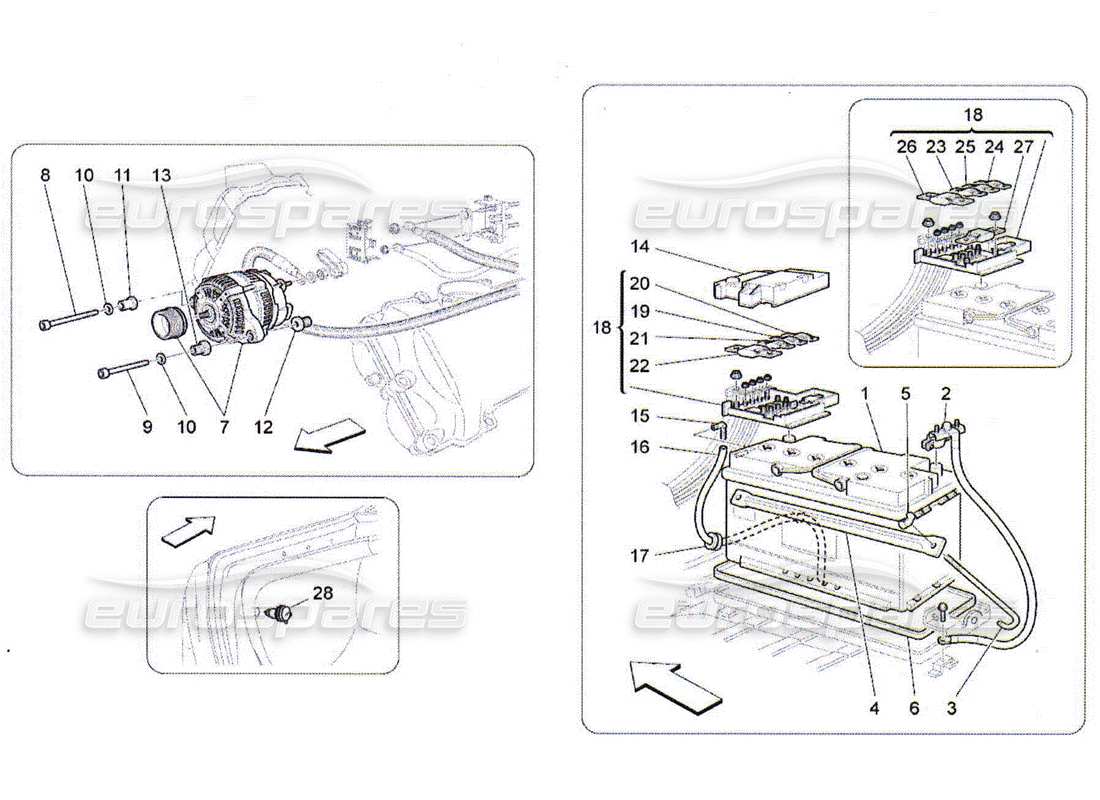 un diagramme de pièces du Maserati QTP. (2010) 4.2 catalogue de pièces