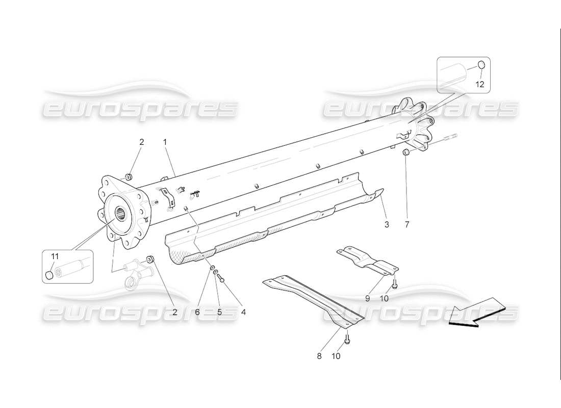 un diagramme de pièces du Maserati QTP. (2006) 4.2 F1 catalogue de pièces