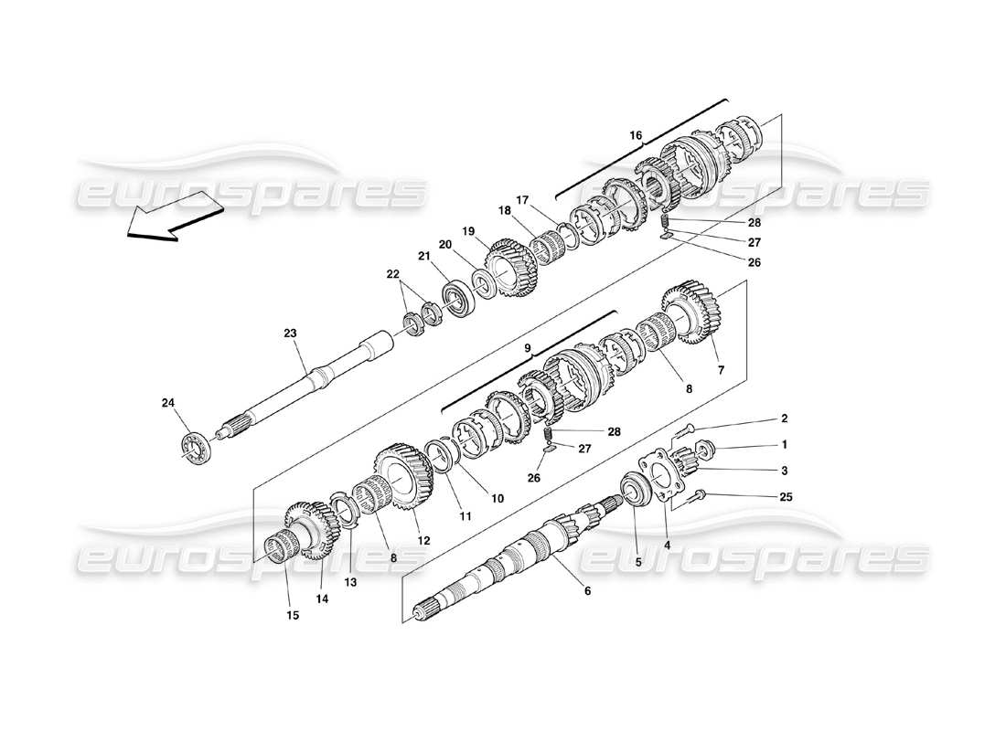 un schéma de pièces du catalogue de pièces ferrari 360 challenge (2000)