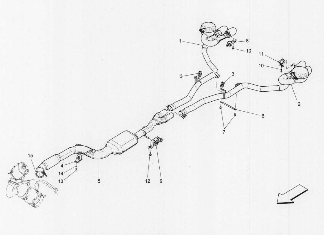 un diagramme de pièces du Maserati QTP. V6 3.0 TDS 275bhp 2017 catalogue de pièces