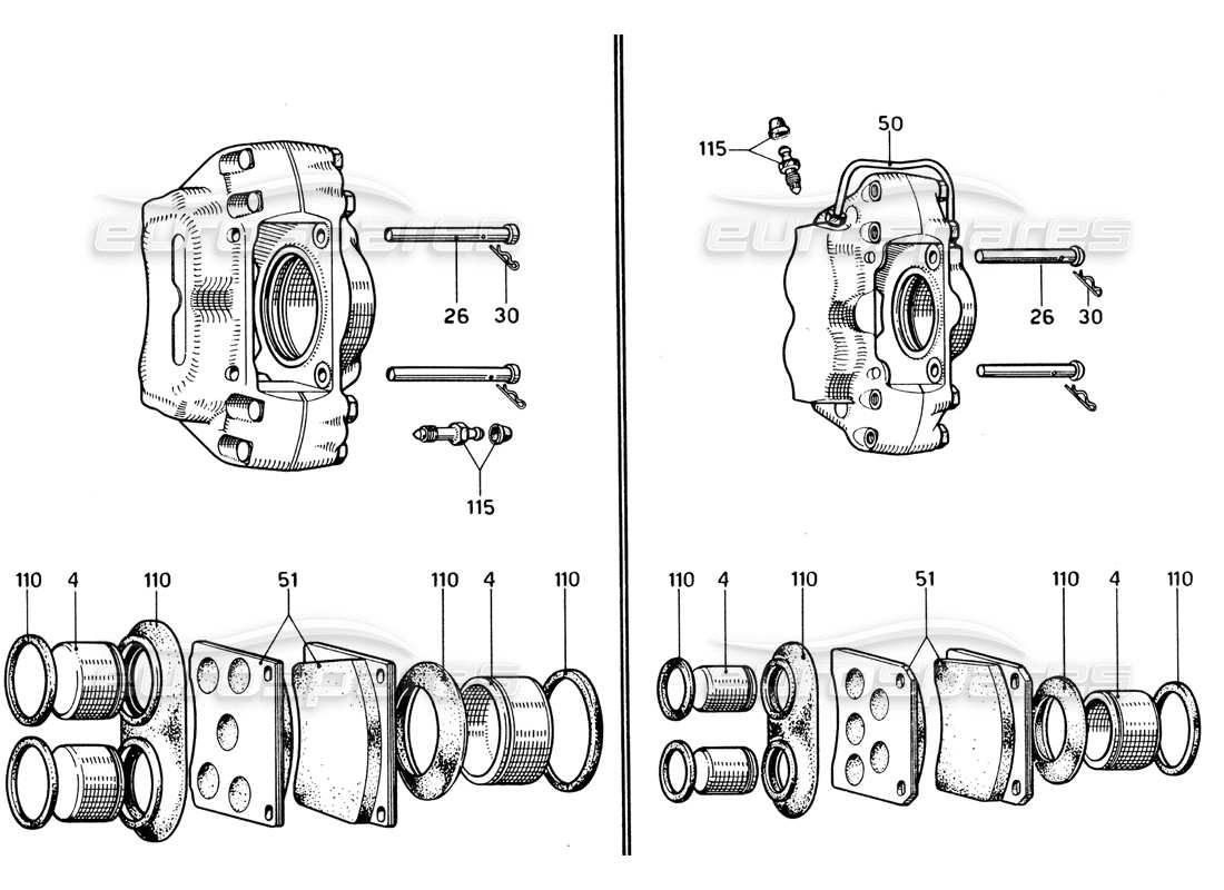 un schéma de pièces du catalogue de pièces ferrari 330 and 365