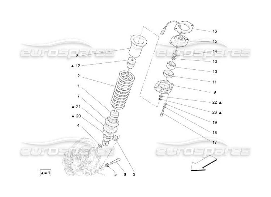 un schéma de pièces du catalogue de pièces maserati qtp. (2005) 4.2