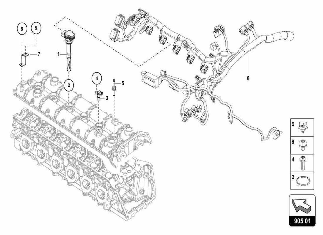 schéma de pièce contenant le numéro de pièce 07m905115f