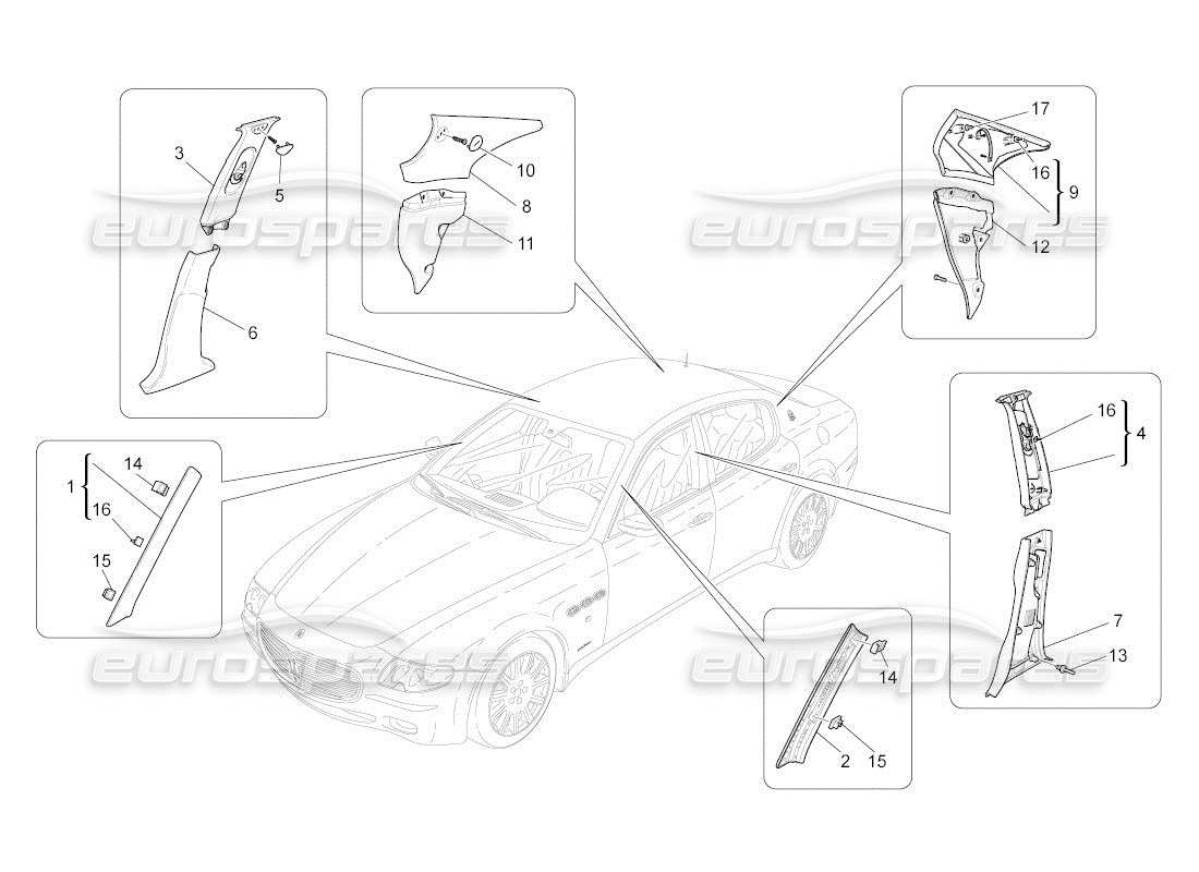 un schéma de pièces du catalogue de pièces maserati qtp. (2010) 4.2 auto