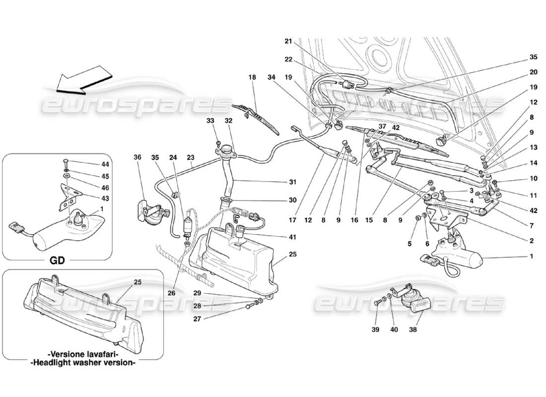 un schéma de pièces du catalogue de pièces ferrari 360 challenge stradale