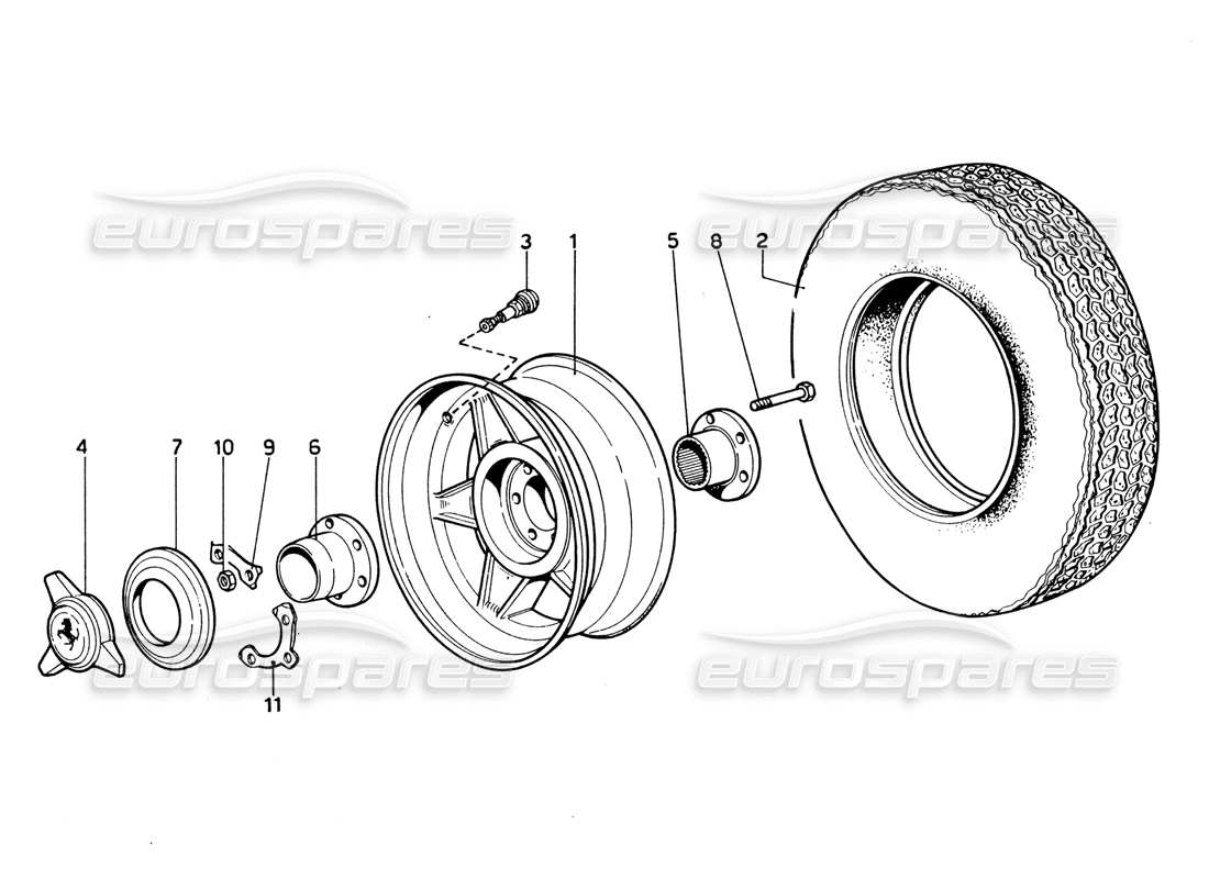 schéma fonctionnel contenant le numéro de pièce tubeless