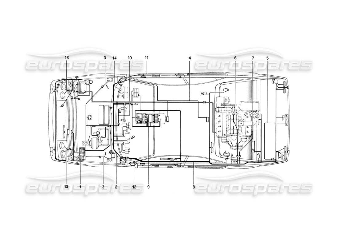 un schéma de pièces du catalogue de pièces ferrari mondial 8 (1981)