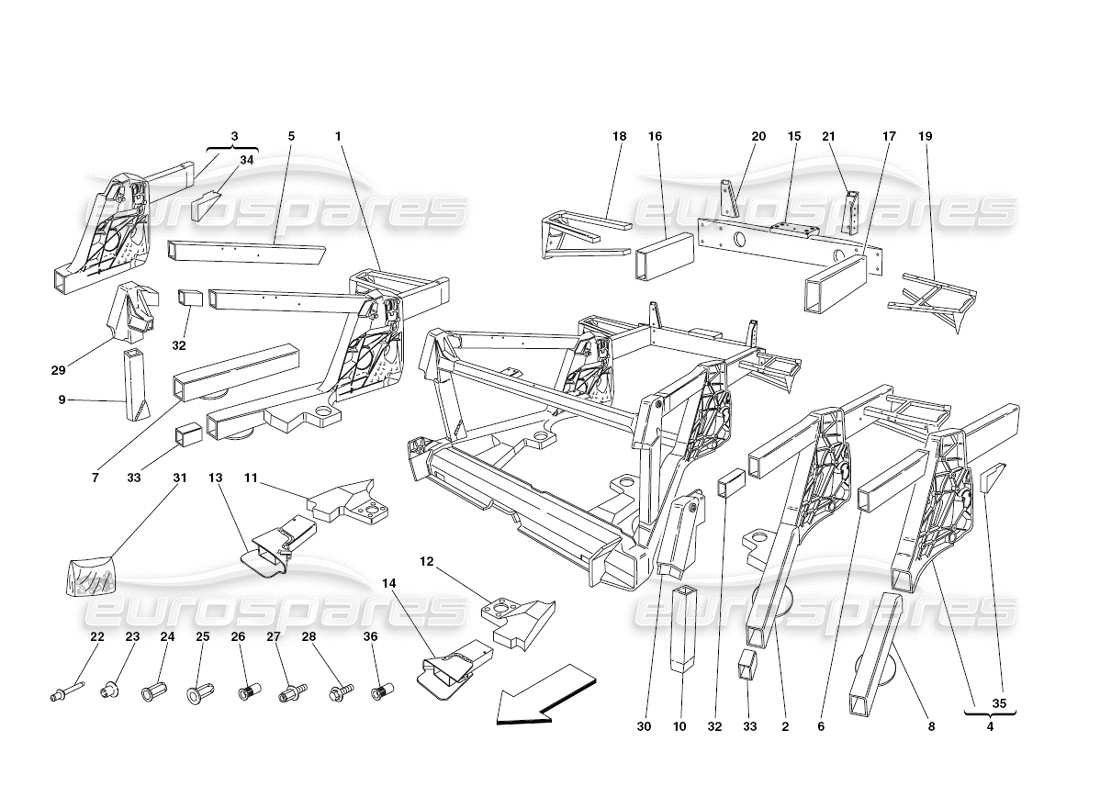 un schéma de pièces du catalogue de pièces ferrari 430 challenge (2006)