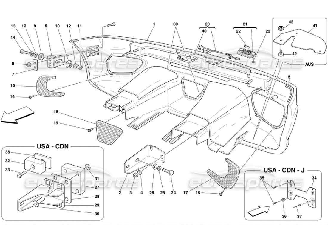 un schéma de pièces du catalogue de pièces ferrari 360 modena