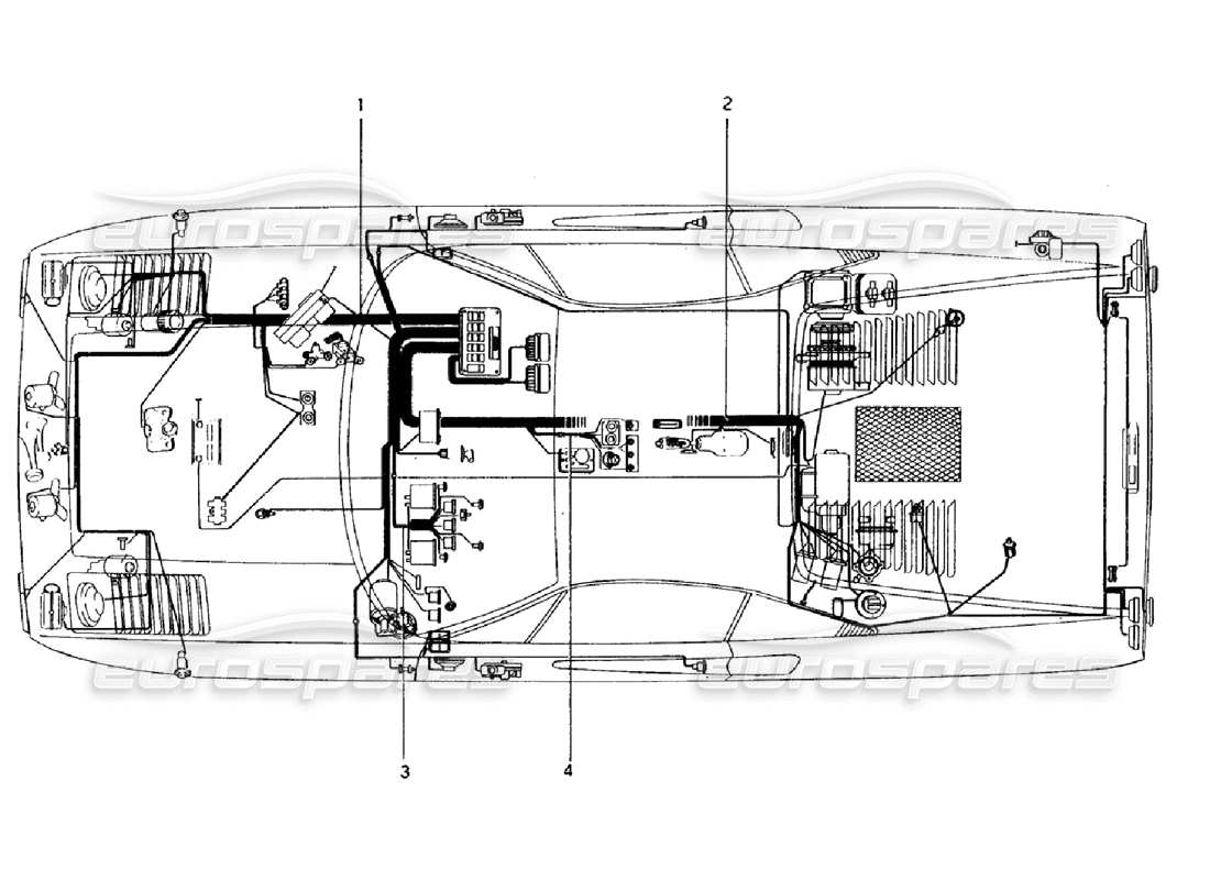 un schéma de pièces du catalogue de pièces ferrari 308 gtb (1976)