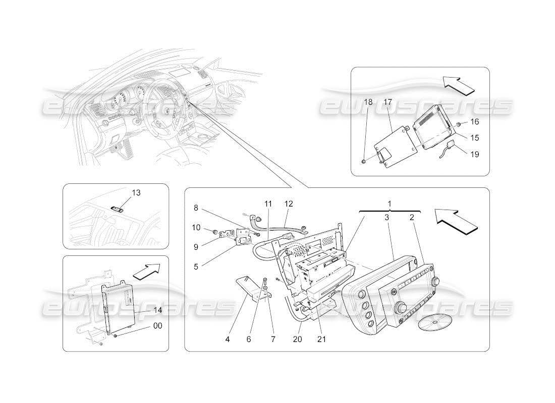 maserati qtp. (2010) 4.2 auto diagramme des pièces du système informatique